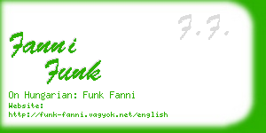 fanni funk business card